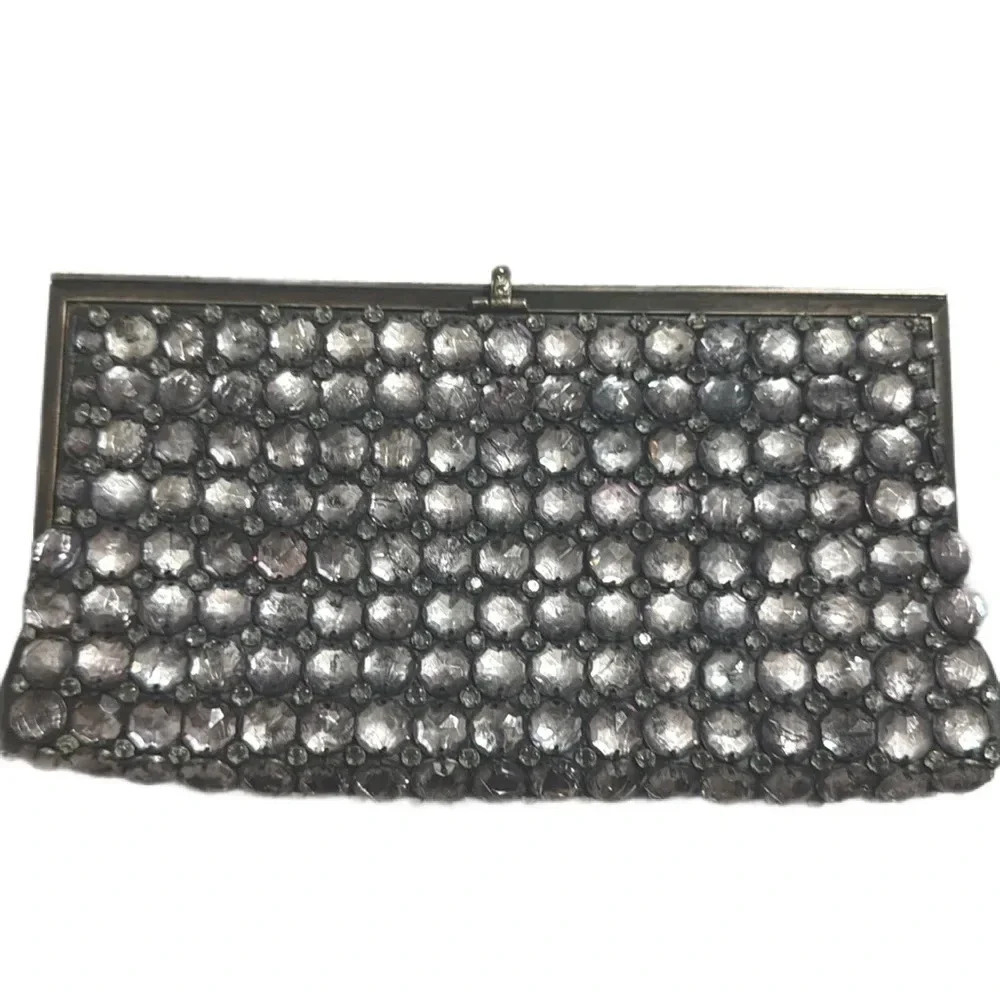 VINTAGE BADGLEY MISCHKA STONE CLUTCH